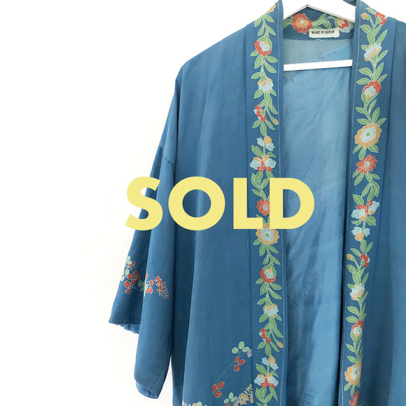 Vintage 20s silk floral robe